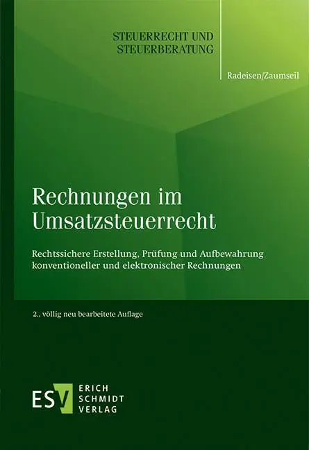 Cover: 9783503199457 | Rechnungen im Umsatzsteuerrecht | Rolf-Rüdiger Radeisen (u. a.) | Buch