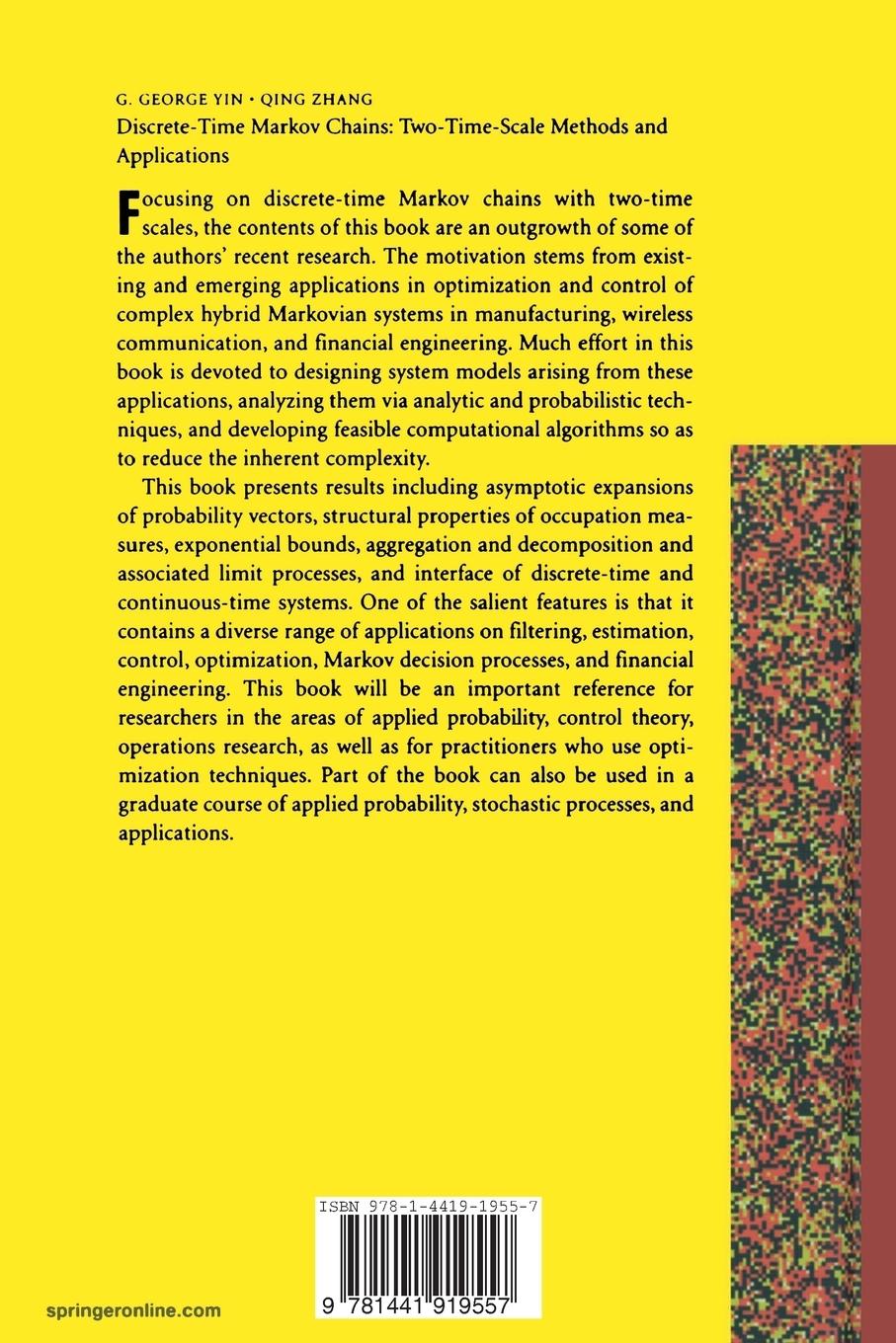 Rückseite: 9781441919557 | Discrete-Time Markov Chains | Two-Time-Scale Methods and Applications
