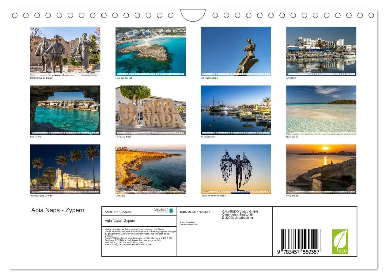 Bild: 9783457589557 | Agia Napa - Zypern (Wandkalender 2026 DIN A4 quer), CALVENDO...
