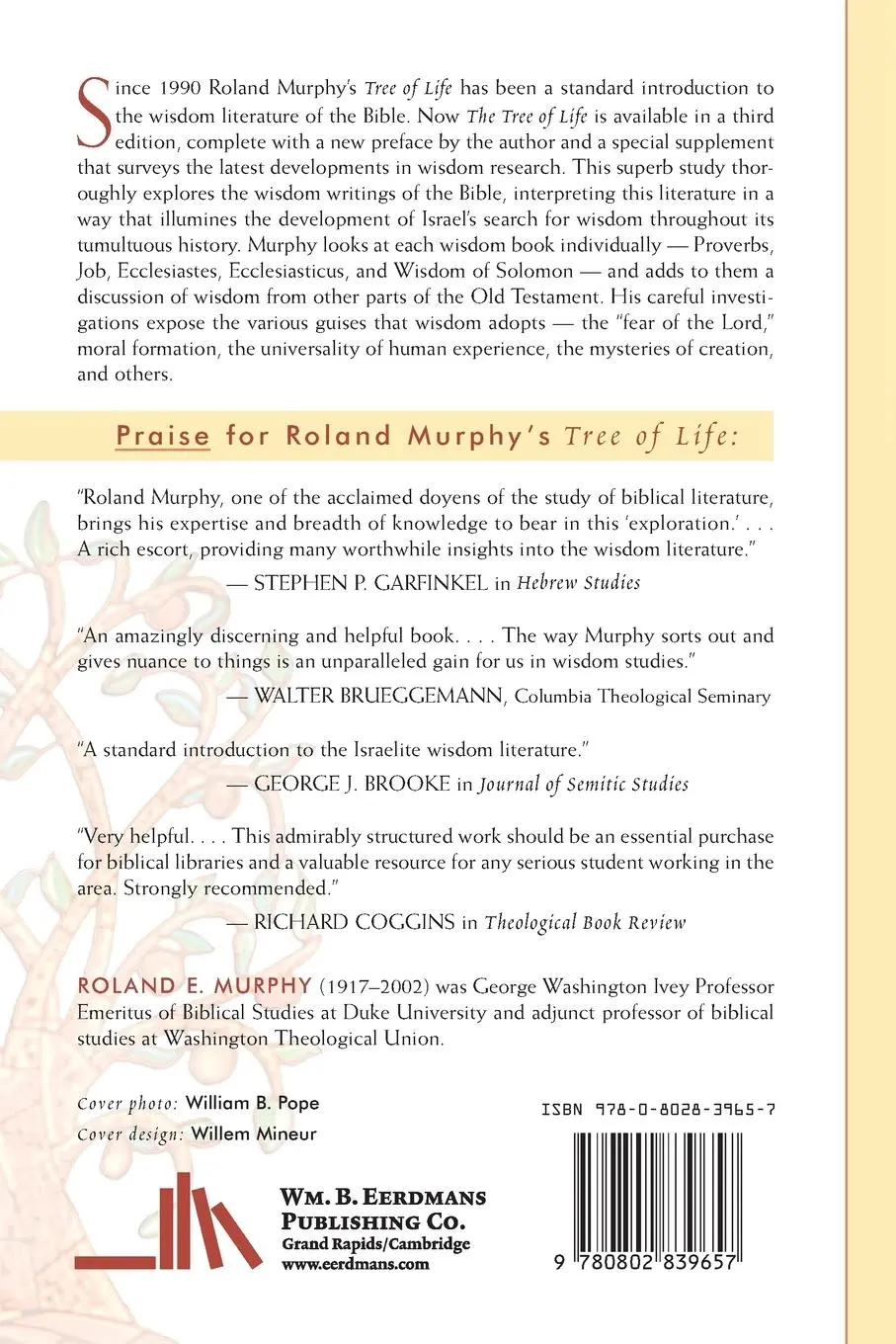 Rückseite: 9780802839657 | The Tree of Life | An Exploration of Biblical Wisdom Literature | Buch