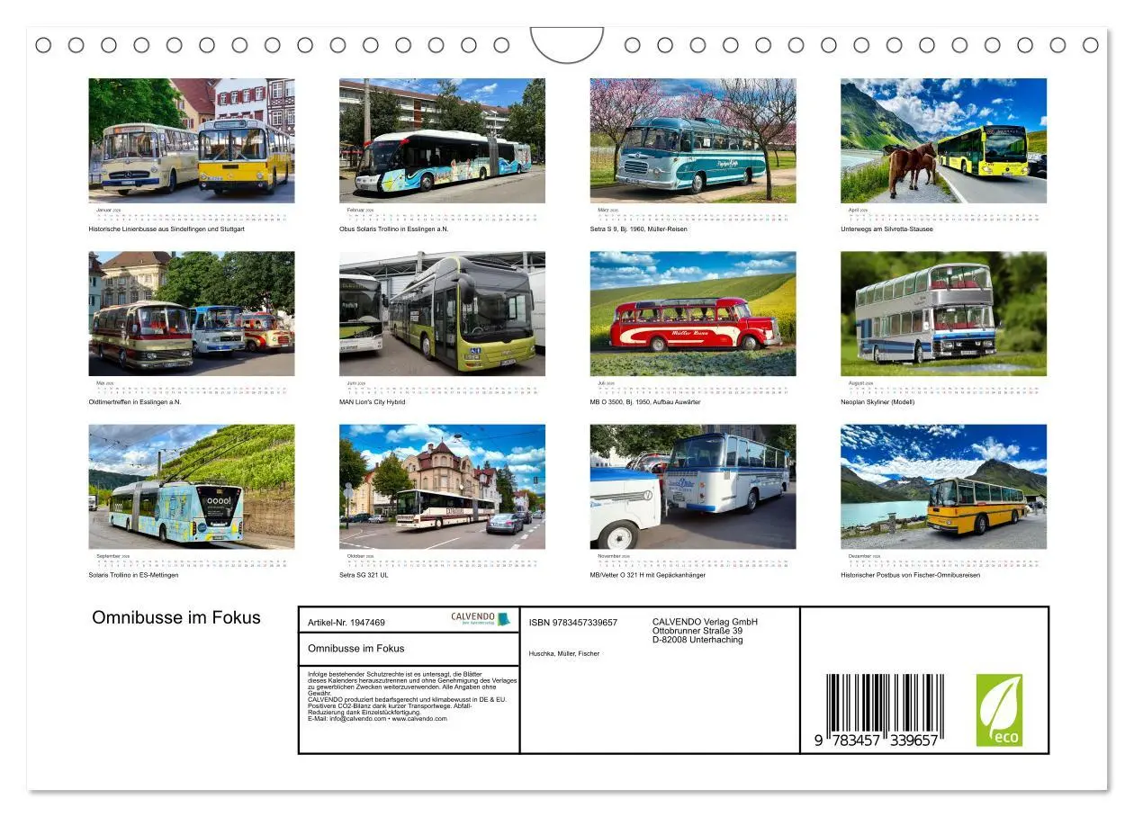 Bild: 9783457339657 | Omnibusse im Fokus (Wandkalender 2026 DIN A4 quer), CALVENDO...