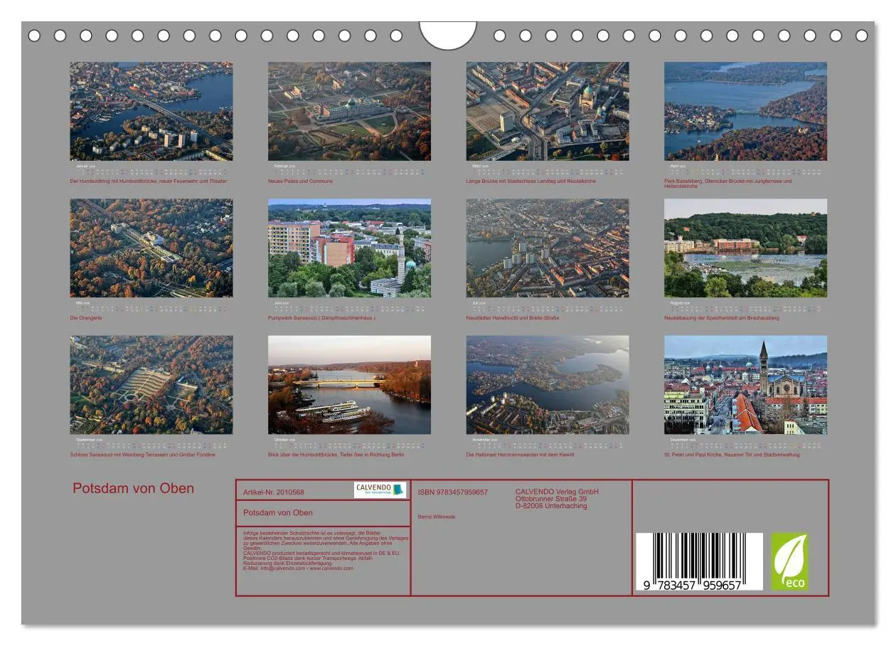 Bild: 9783457959657 | Potsdam von Oben (Wandkalender 2026 DIN A4 quer), CALVENDO...