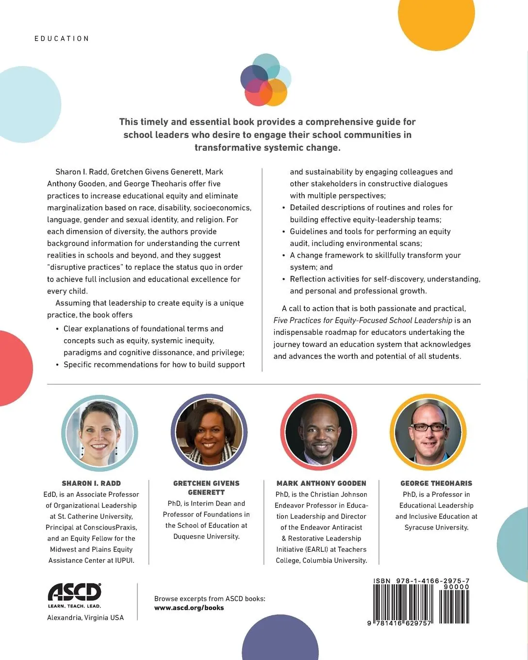 Rückseite: 9781416629757 | Five Practices for Equity-Focused School Leadership | Sharon I Radd