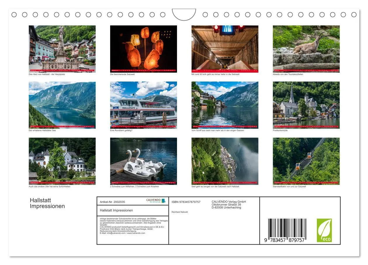 Bild: 9783457879757 | Hallstatt Impressionen (Wandkalender 2026 DIN A4 quer), CALVENDO...