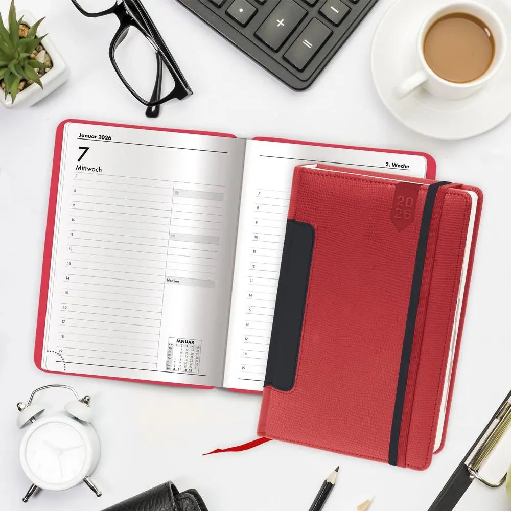 Bild: 4251901509857 | Trötsch Buchkalender A5 Rot 2026 | Tagesplaner | KG | Kalender | 2026