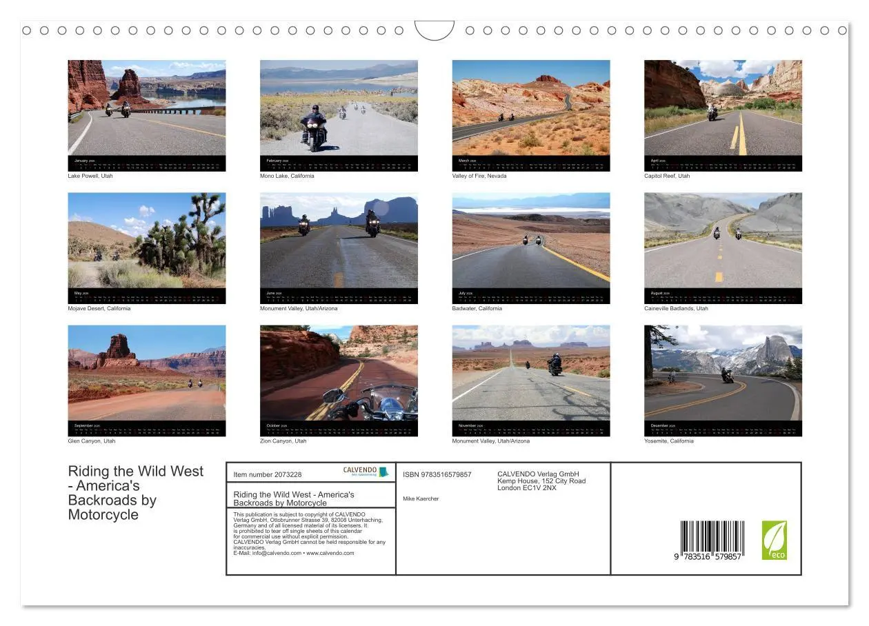Bild: 9783516579857 | Riding the Wild West - America's Backroads by Motorcycle (Wall...
