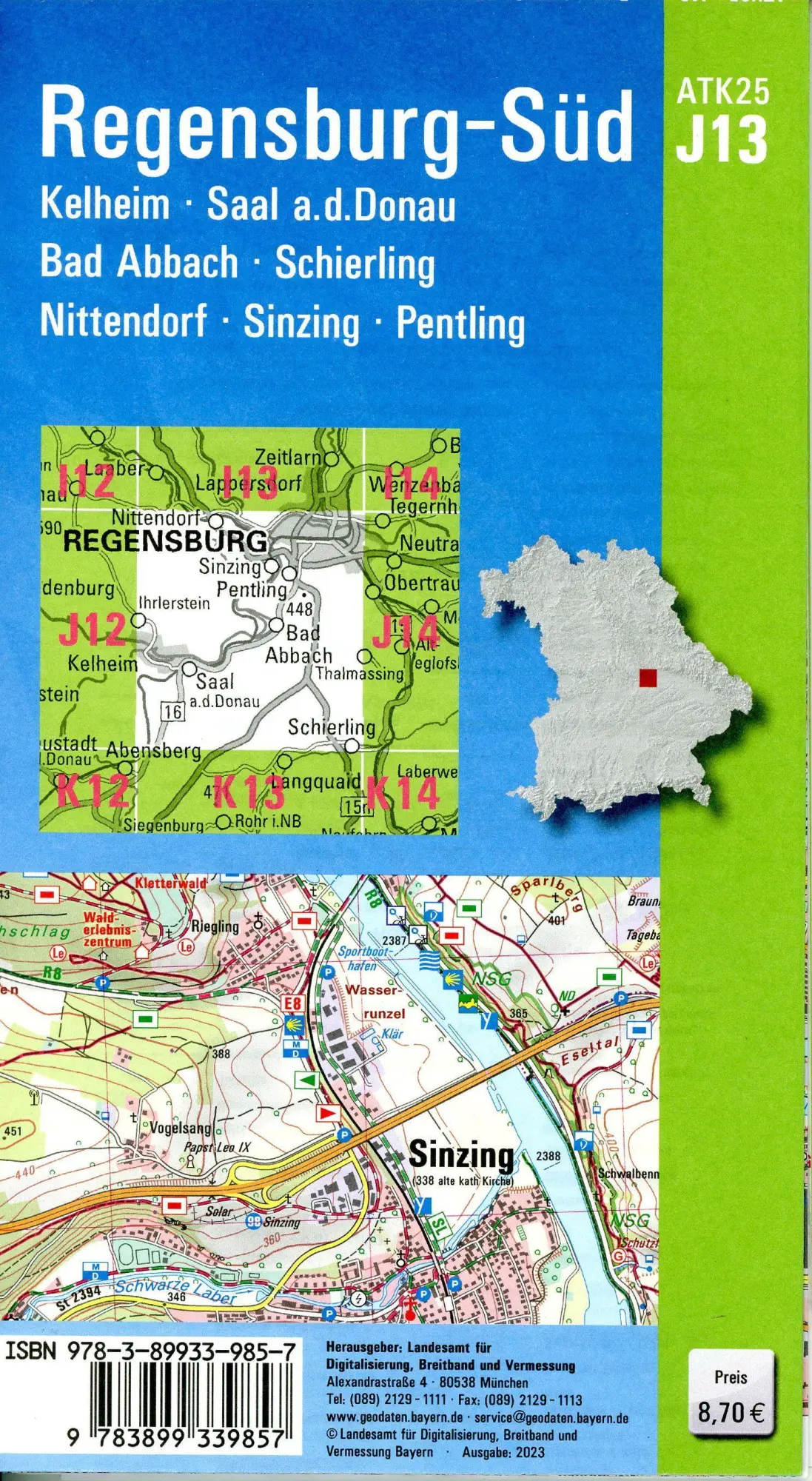 Bild: 9783899339857 | ATK25-J13 Regensburg-Süd (Amtliche Topographische Karte 1:25000)