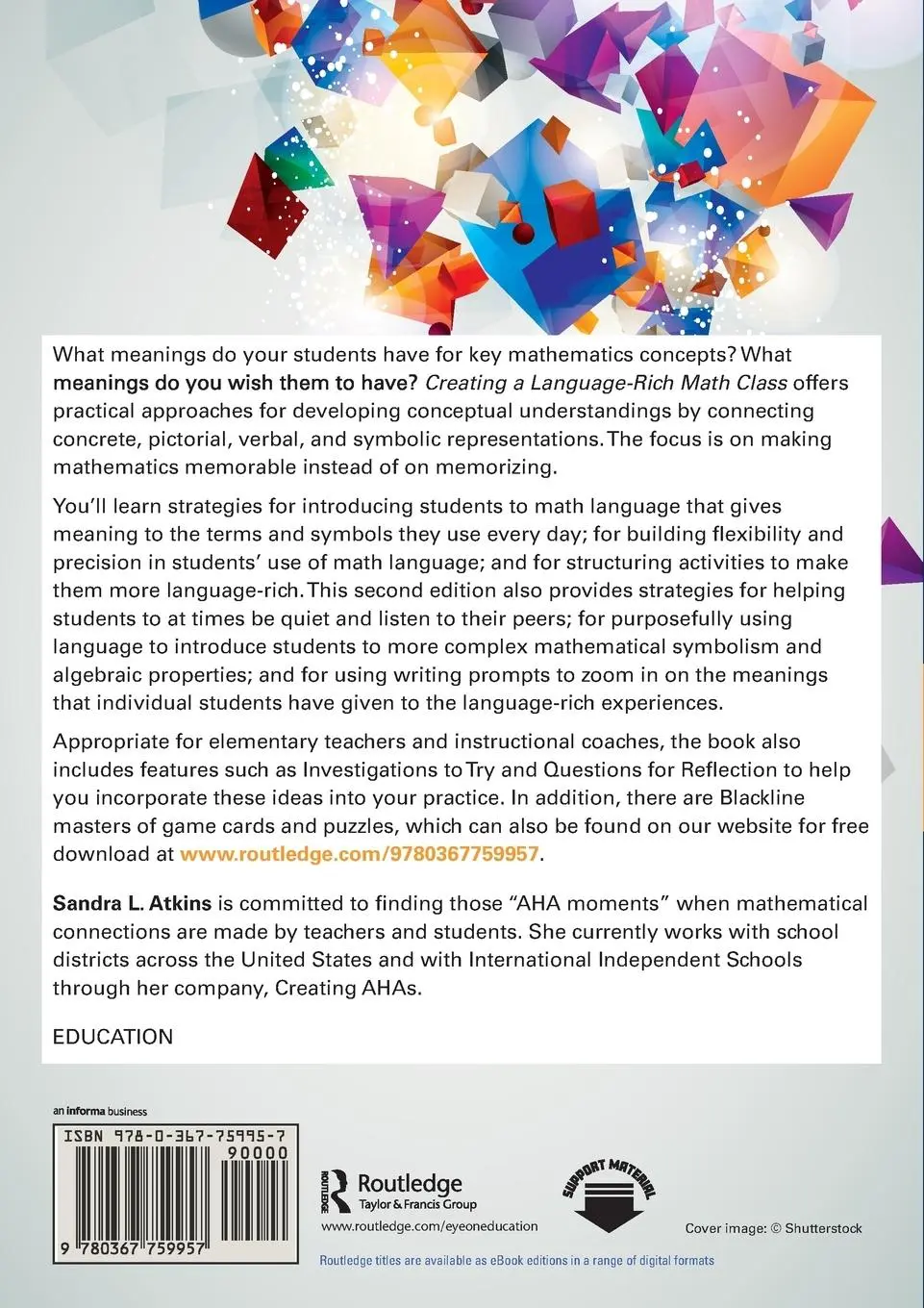 Rückseite: 9780367759957 | Creating a Language-Rich Math Class | Sandra L. Atkins | Taschenbuch