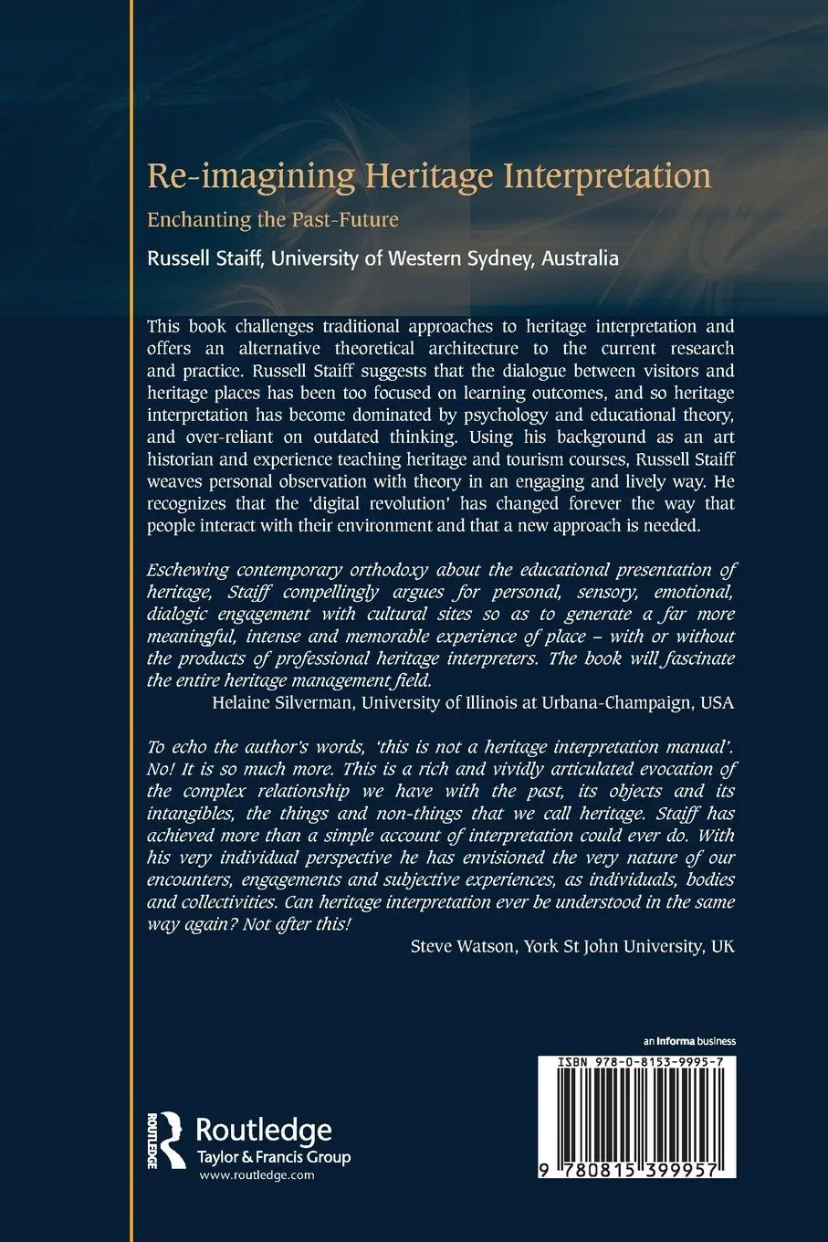 Rückseite: 9780815399957 | Re-imagining Heritage Interpretation | Enchanting the Past-Future