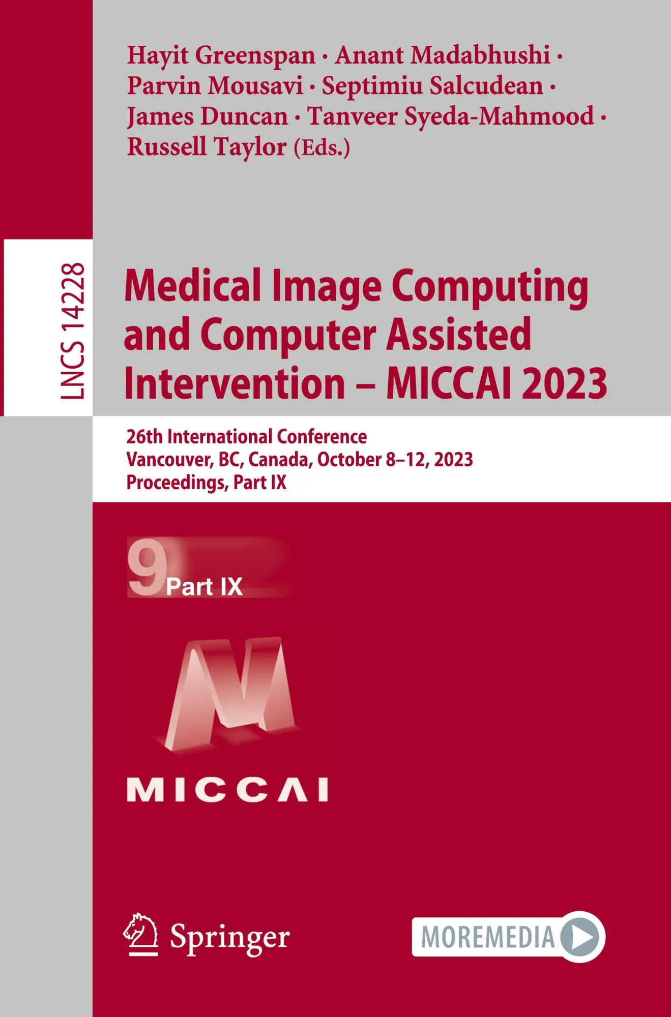 Cover: 9783031439957 | Medical Image Computing and Computer Assisted Intervention - MICCAI...