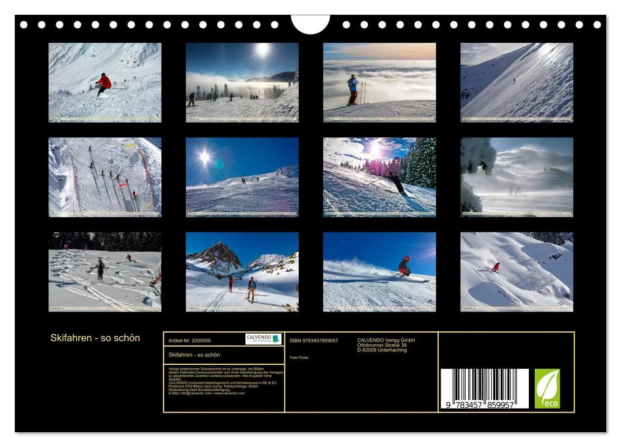 Bild: 9783457859957 | Skifahren - so schön (Wandkalender 2026 DIN A4 quer), CALVENDO...