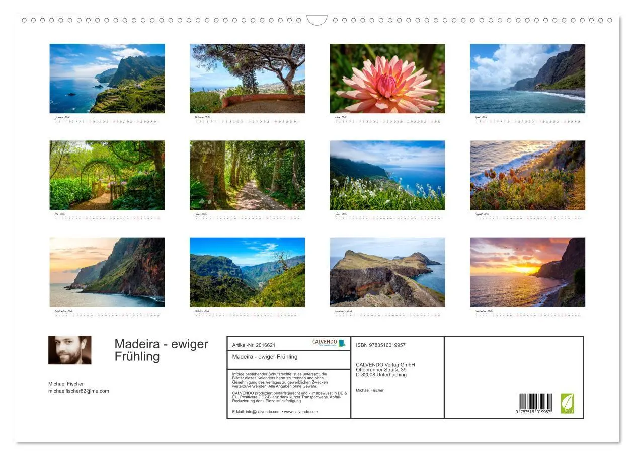 Bild: 9783516019957 | Madeira - ewiger Frühling (Wandkalender 2026 DIN A2 quer), CALVENDO...