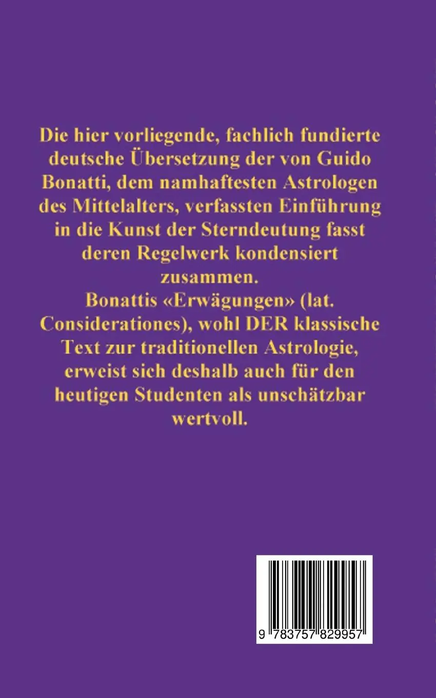 Rückseite: 9783757829957 | Das Buch der Sterndeuterei (Liber Astrologiae) | Guido Bonatti | Buch