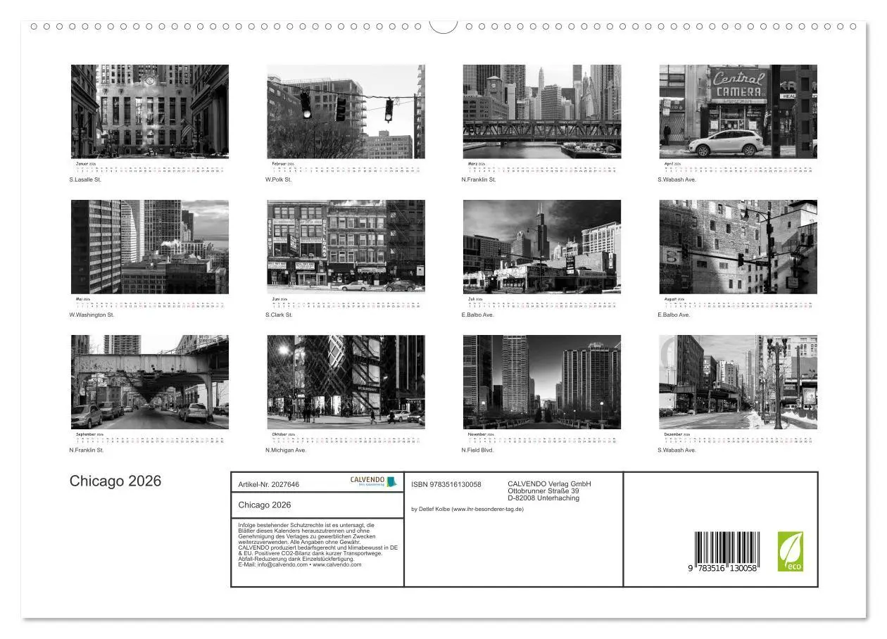 Bild: 9783516130058 | Chicago 2026 (hochwertiger Premium Wandkalender 2026 DIN A2 quer),...