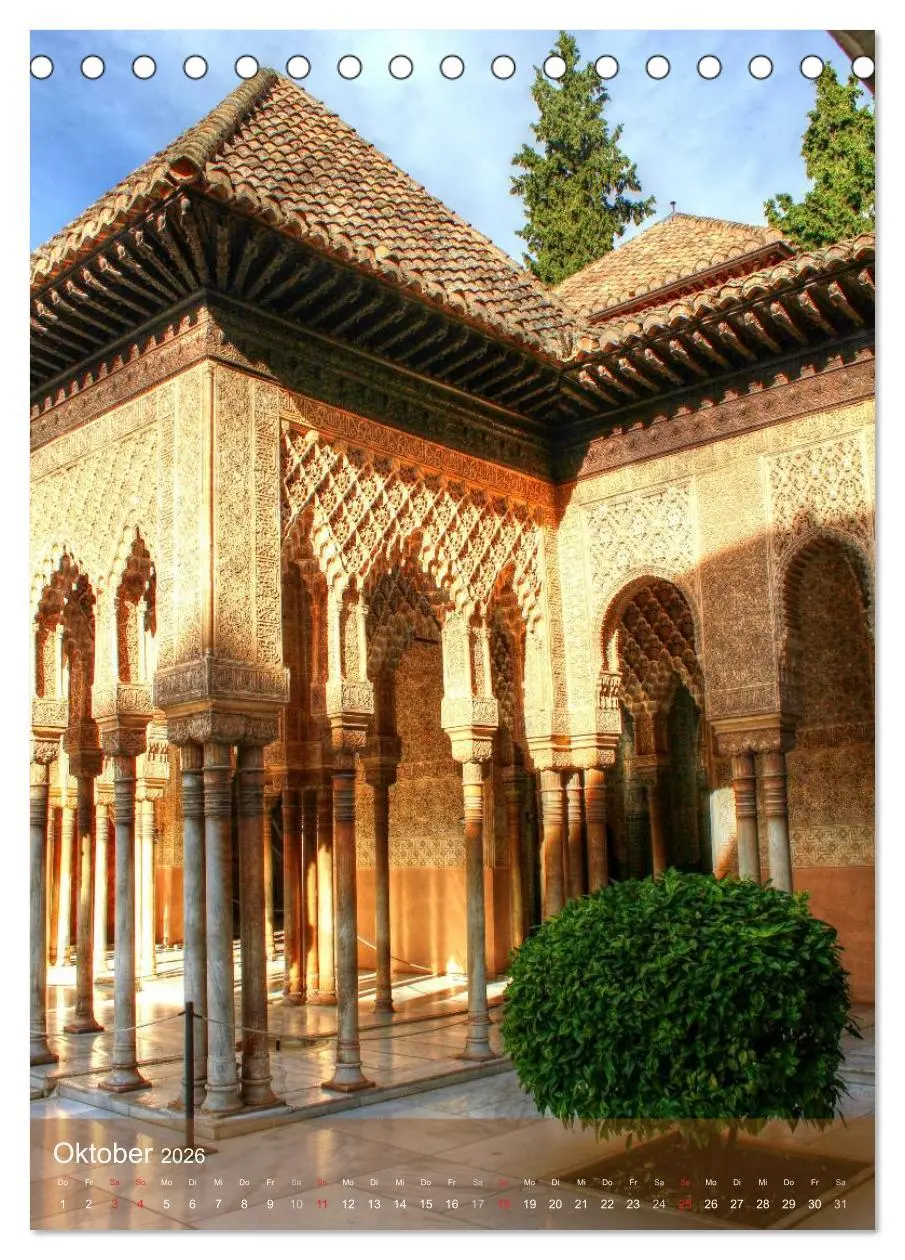Bild: 9783516440058 | Die Alhambra (Tischkalender 2026 DIN A5 hoch), CALVENDO Monatskalender