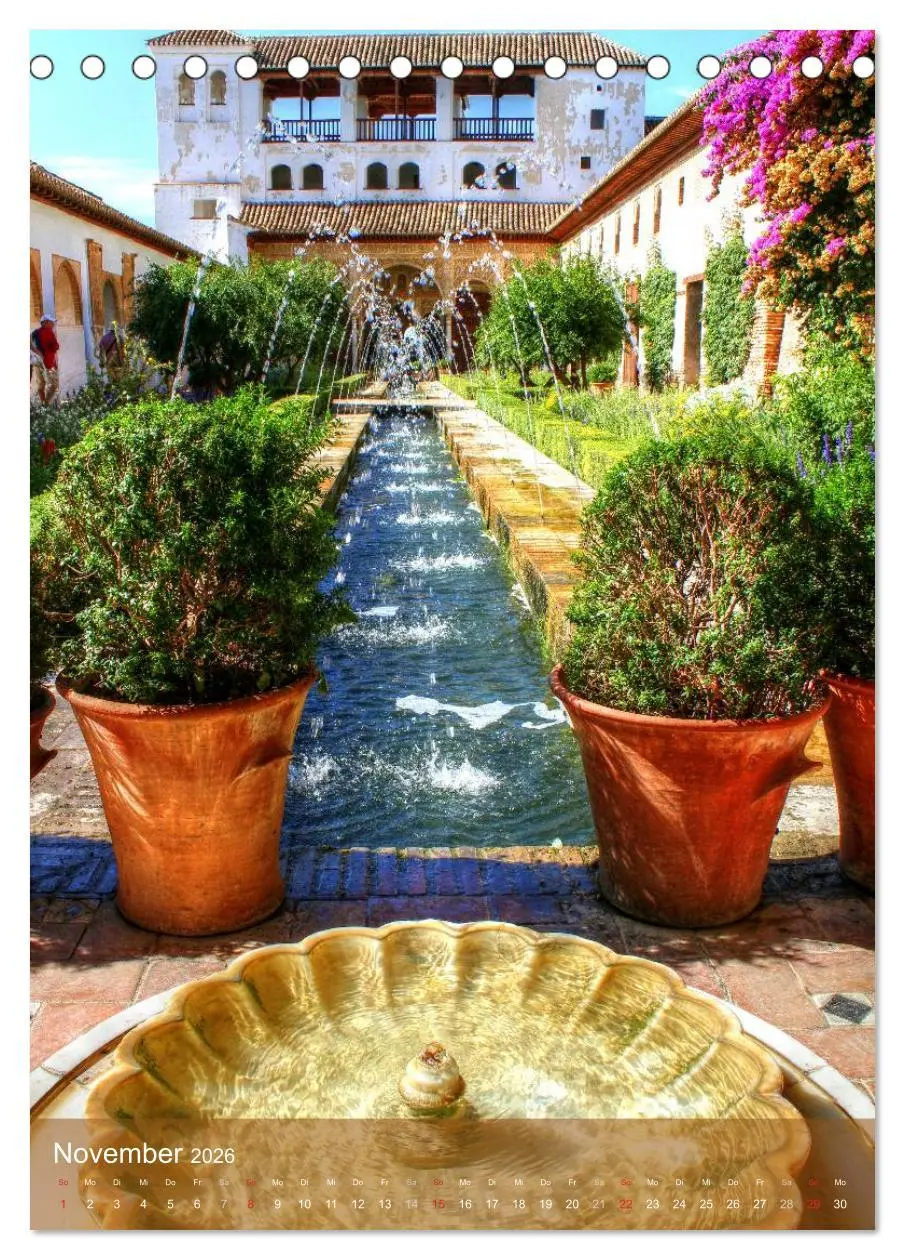 Bild: 9783516440058 | Die Alhambra (Tischkalender 2026 DIN A5 hoch), CALVENDO Monatskalender