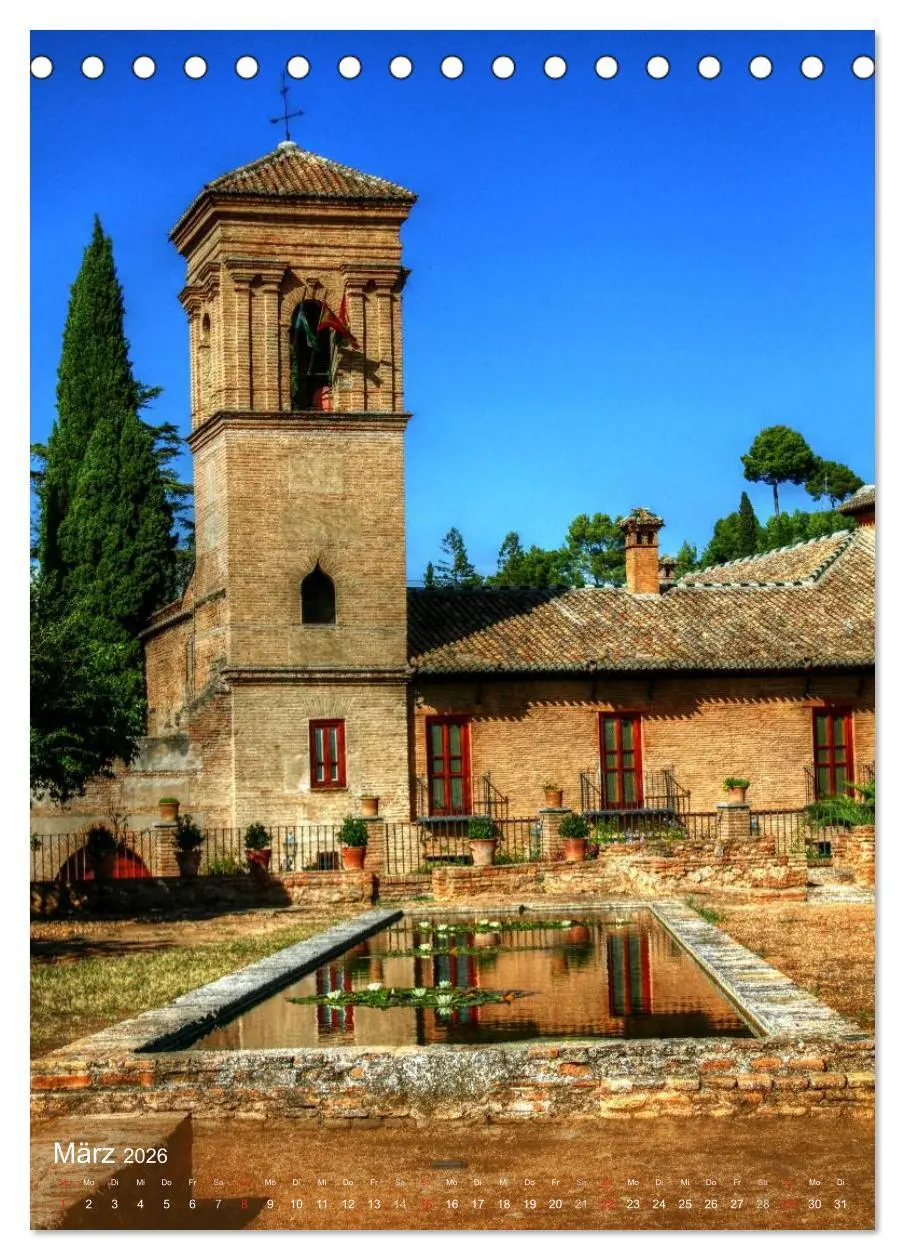 Bild: 9783516440058 | Die Alhambra (Tischkalender 2026 DIN A5 hoch), CALVENDO Monatskalender