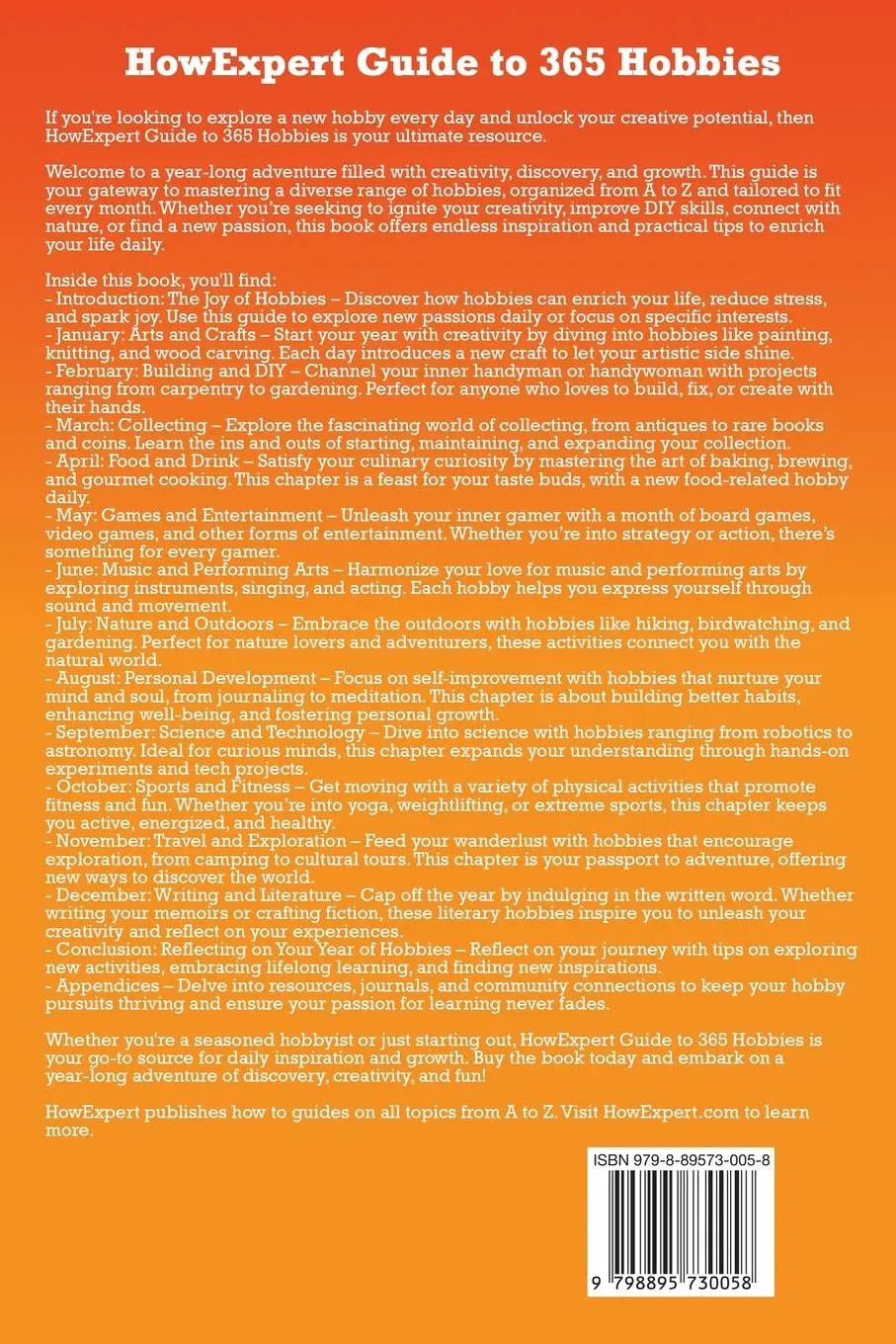 Rückseite: 9798895730058 | HowExpert Guide to 365 Hobbies | Howexpert | Taschenbuch | Englisch