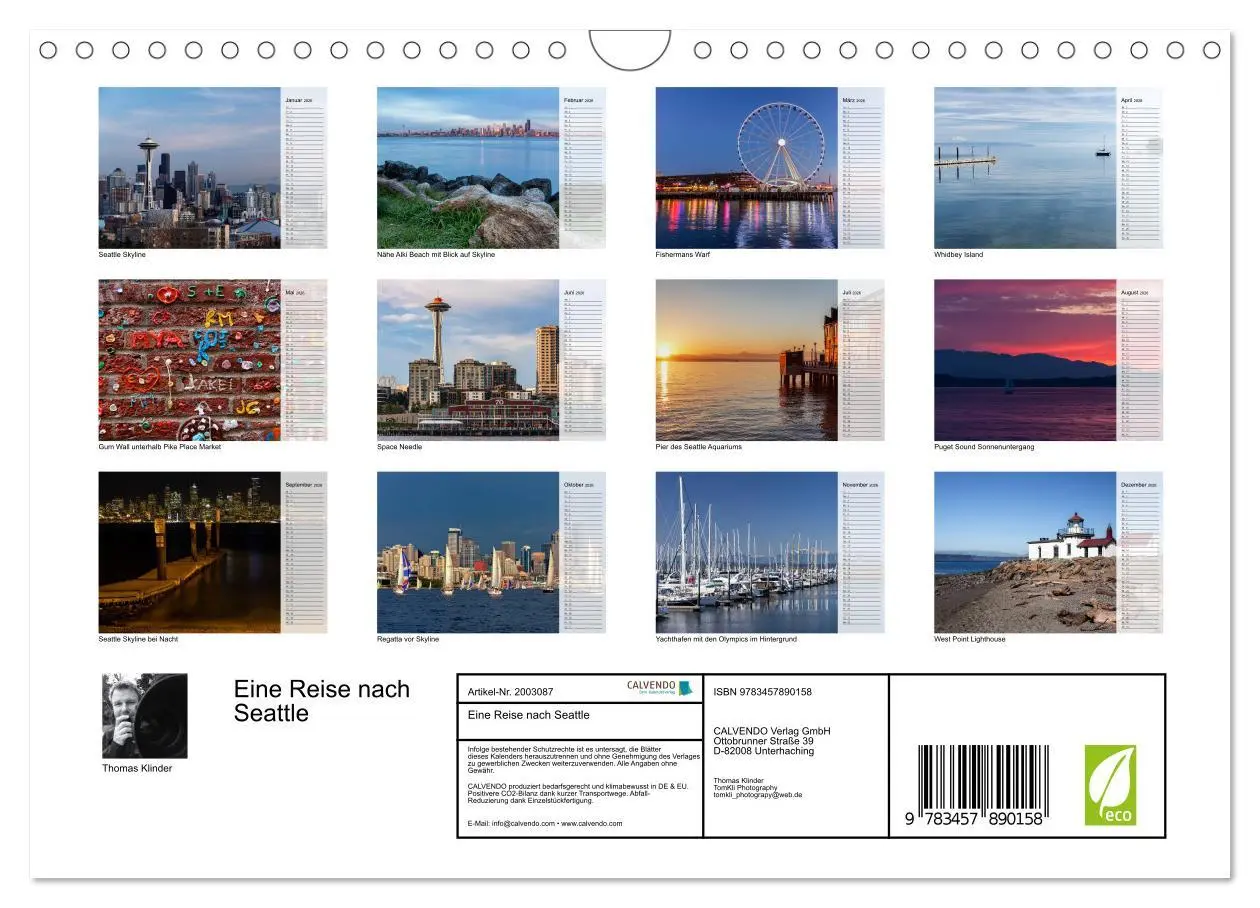 Bild: 9783457890158 | Eine Reise nach Seattle (Wandkalender 2026 DIN A4 quer), CALVENDO...
