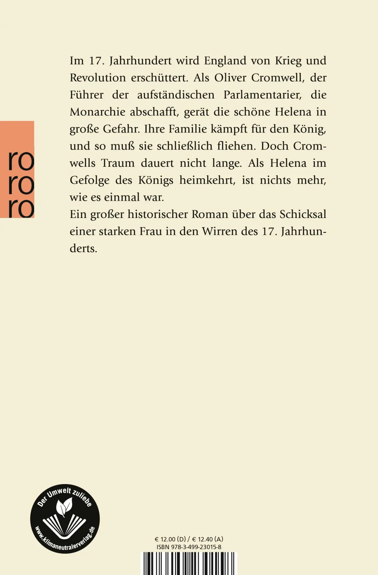 Rückseite: 9783499230158 | Cromwells Traum | oder Die schöne Helena | Charlotte Link | Buch