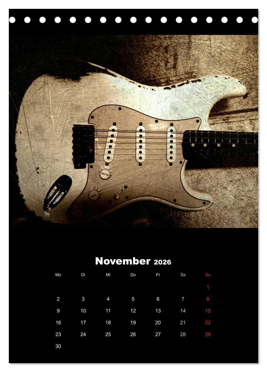 Bild: 9783516430158 | Vintage Gitarren (Tischkalender 2026 DIN A5 hoch), CALVENDO...