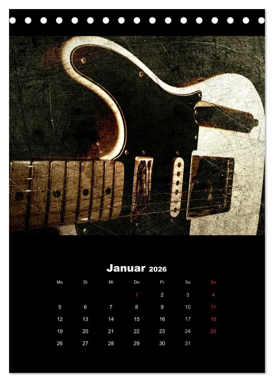Bild: 9783516430158 | Vintage Gitarren (Tischkalender 2026 DIN A5 hoch), CALVENDO...