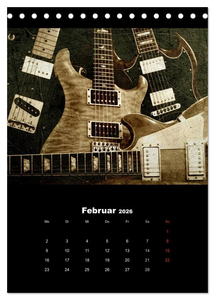 Bild: 9783516430158 | Vintage Gitarren (Tischkalender 2026 DIN A5 hoch), CALVENDO...
