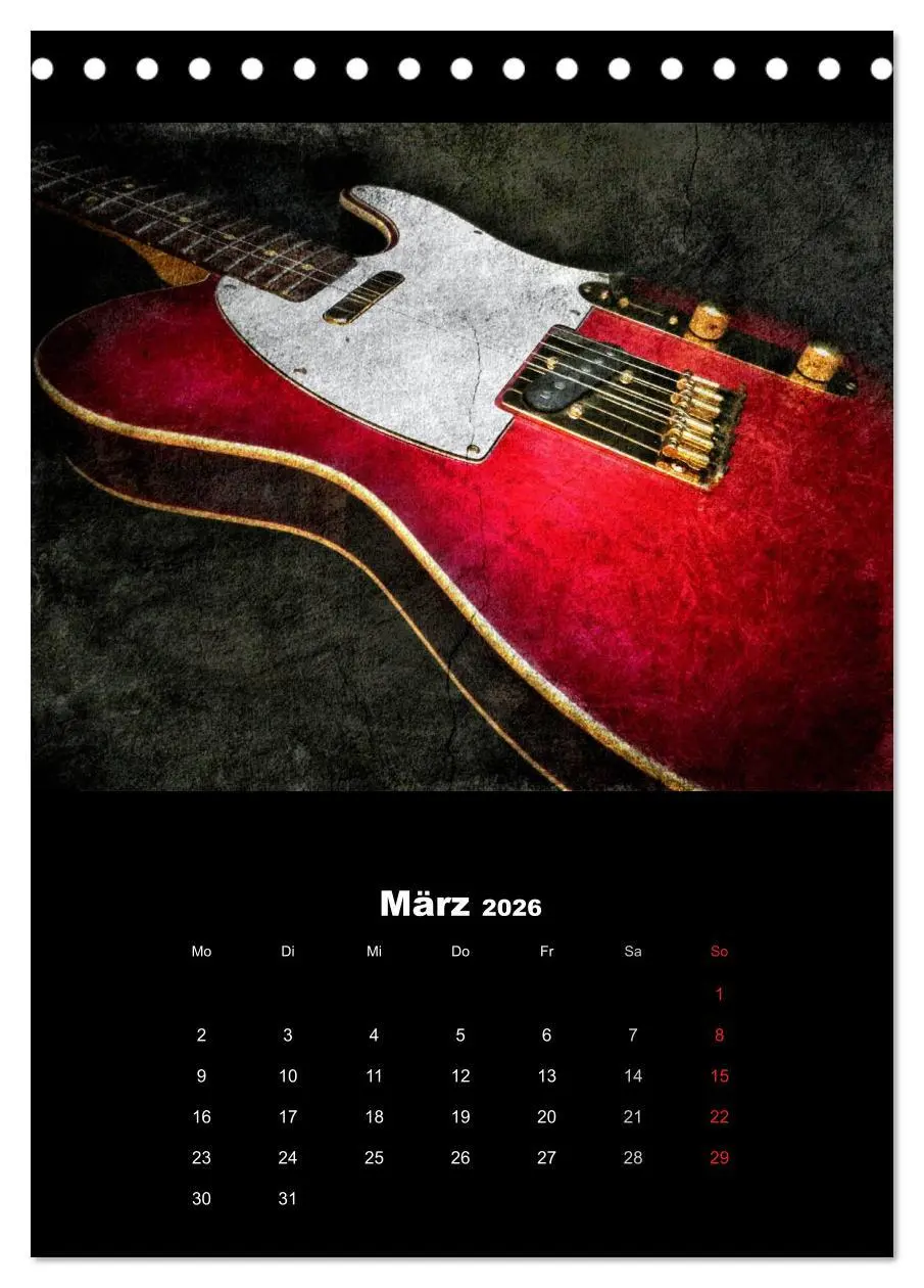 Bild: 9783516430158 | Vintage Gitarren (Tischkalender 2026 DIN A5 hoch), CALVENDO...