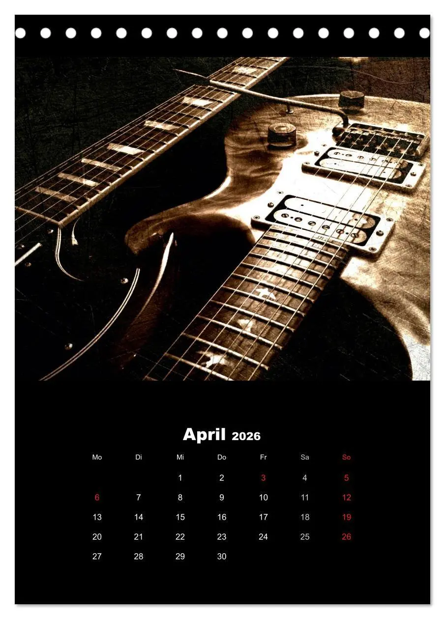 Bild: 9783516430158 | Vintage Gitarren (Tischkalender 2026 DIN A5 hoch), CALVENDO...
