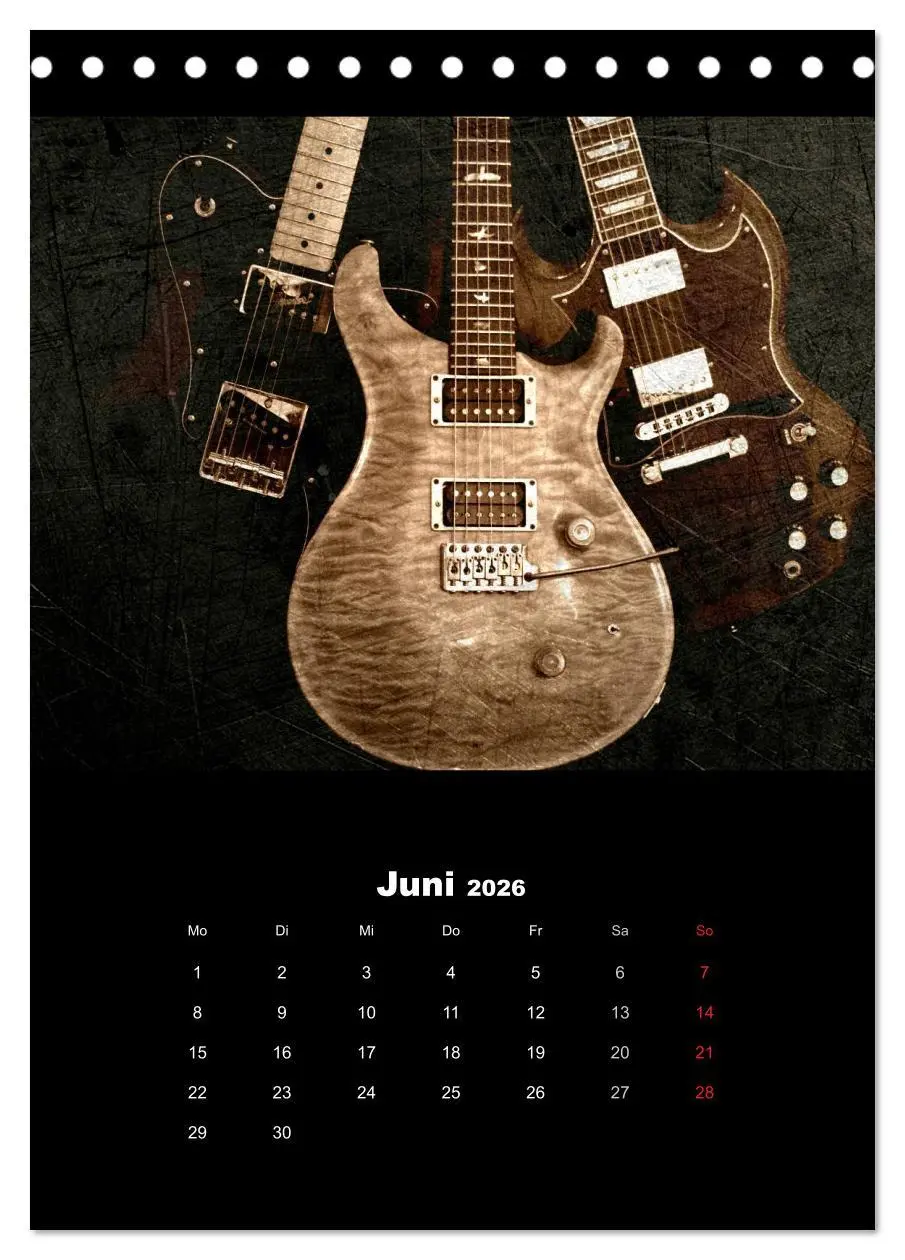 Bild: 9783516430158 | Vintage Gitarren (Tischkalender 2026 DIN A5 hoch), CALVENDO...