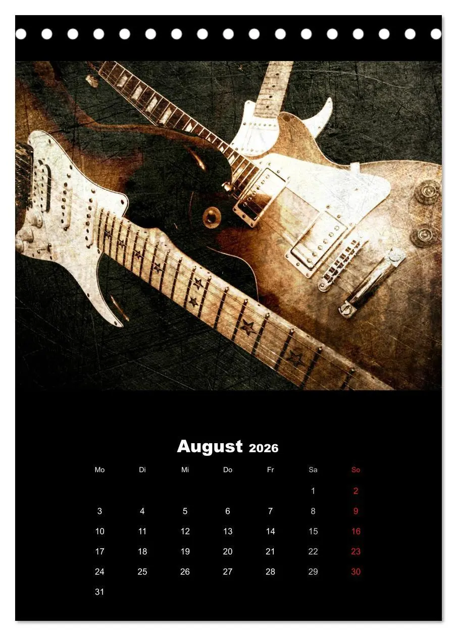 Bild: 9783516430158 | Vintage Gitarren (Tischkalender 2026 DIN A5 hoch), CALVENDO...