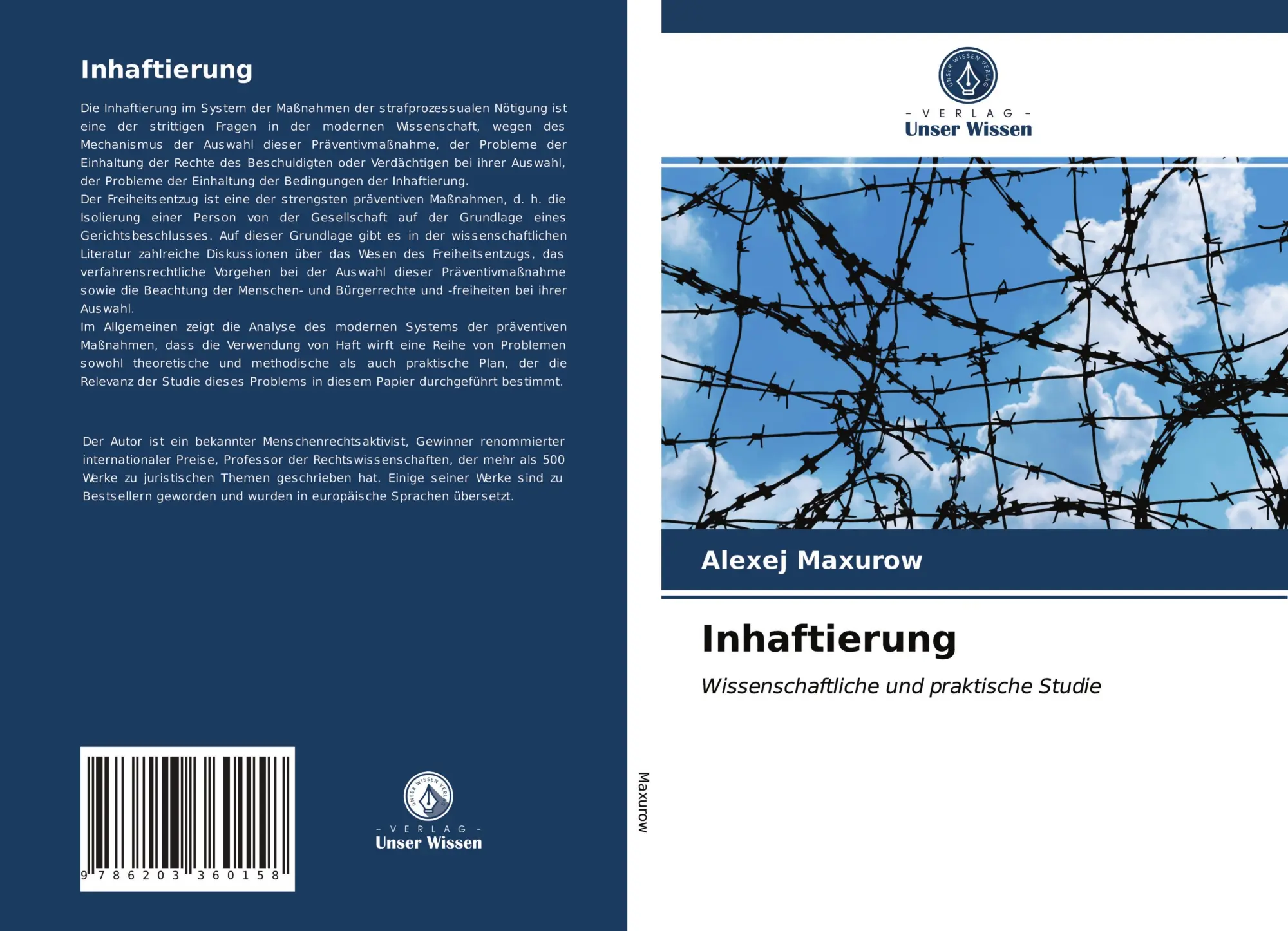 Cover: 9786203360158 | Inhaftierung | Wissenschaftliche und praktische Studie | Maxurow