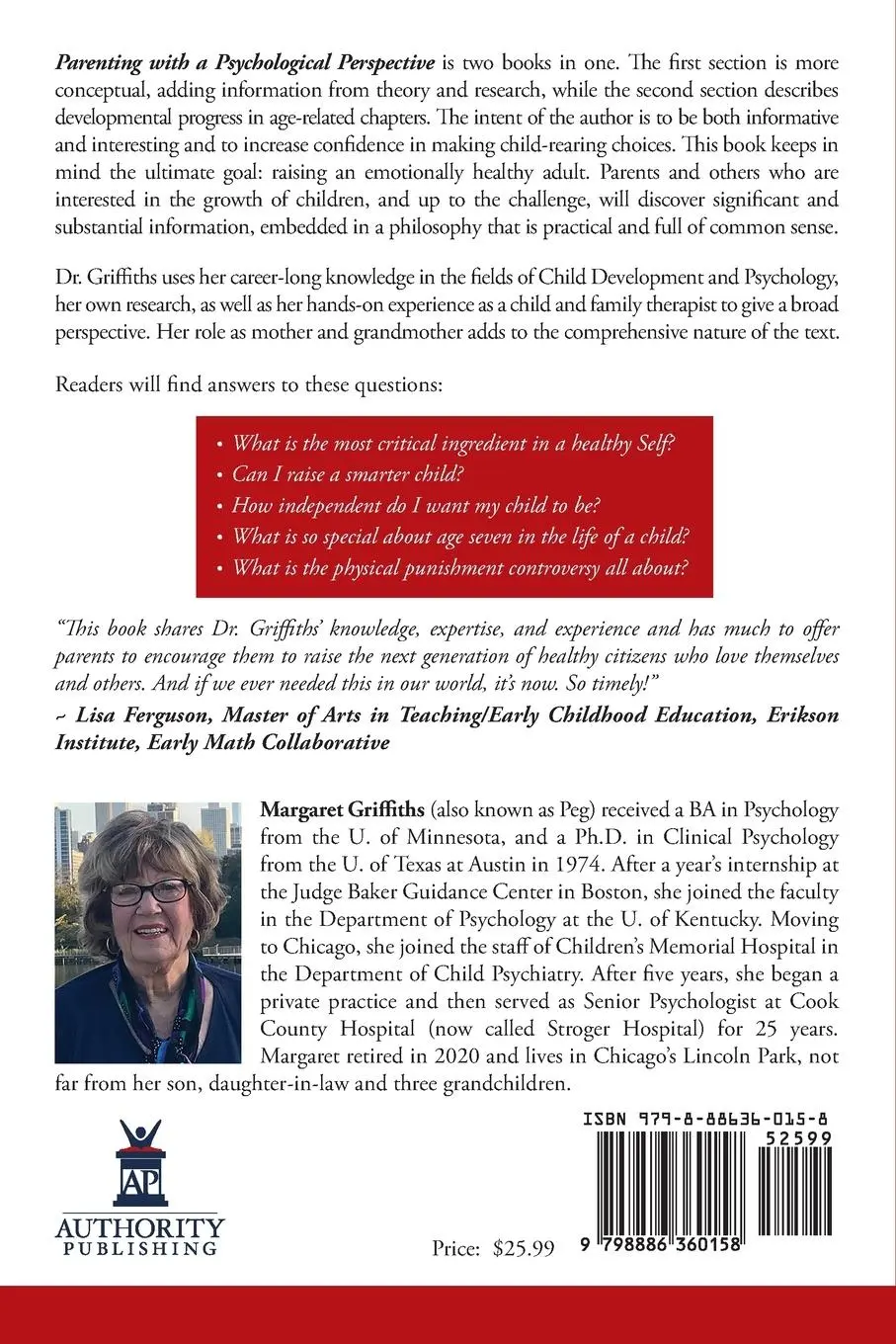 Rückseite: 9798886360158 | Parenting with a Psychological Perspective | Margaret Griffiths | Buch