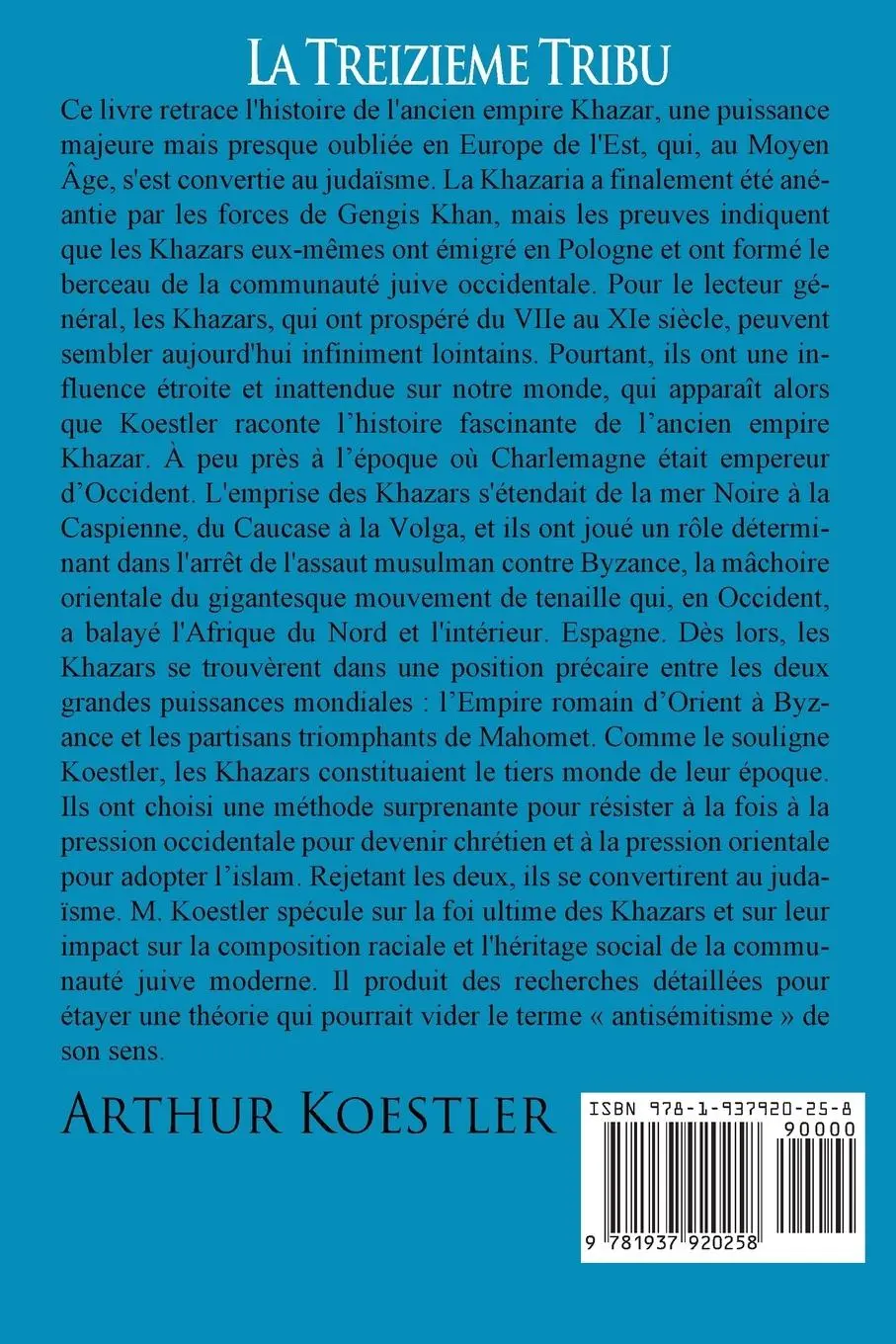 Rückseite: 9781937920258 | La Treizieme Tribu | Arthur Koestler | Taschenbuch | Französisch
