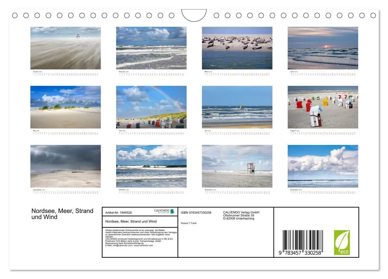 Bild: 9783457330258 | Nordsee, Meer, Strand und Wind (Wandkalender 2026 DIN A4 quer),...