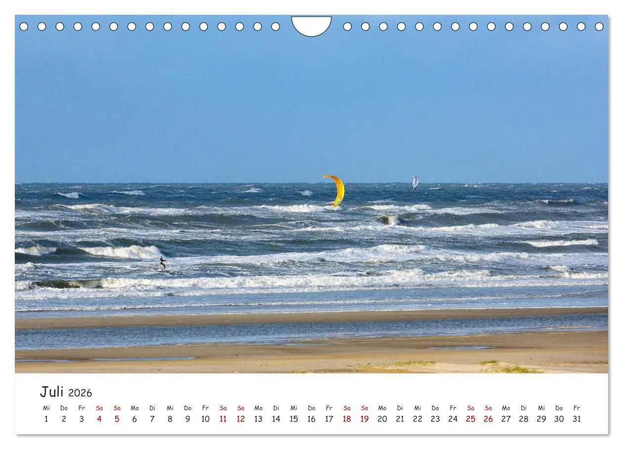 Bild: 9783457330258 | Nordsee, Meer, Strand und Wind (Wandkalender 2026 DIN A4 quer),...