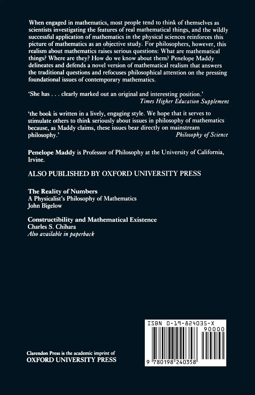Rückseite: 9780198240358 | Realism in Mathematics | Penelope Maddy | Taschenbuch | Englisch