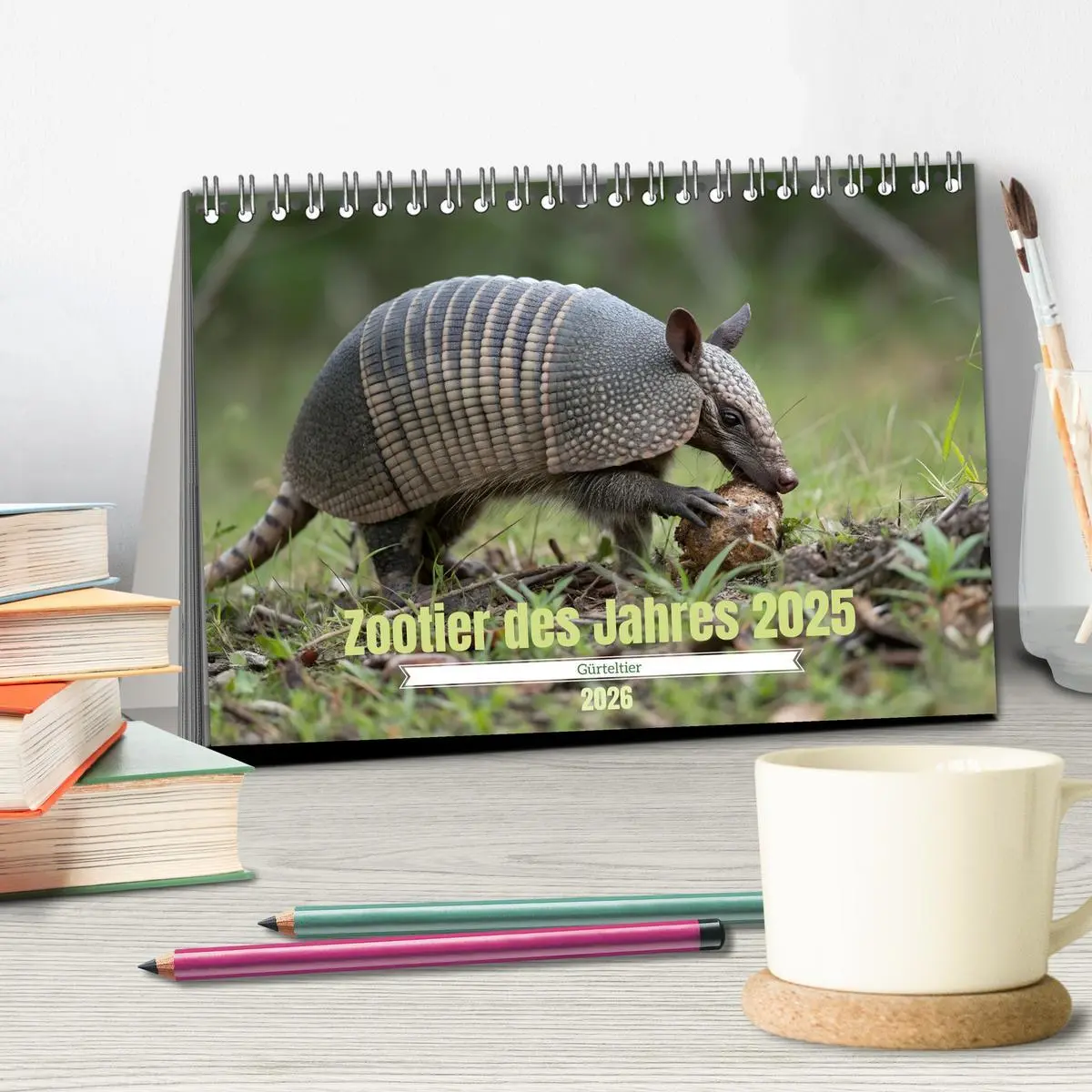 Bild: 9783457250358 | Zootier des Jahres 2025 - Gürteltier (Tischkalender 2026 DIN A5...