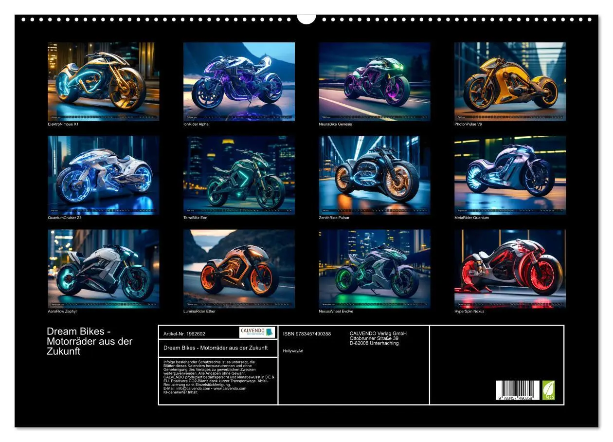 Bild: 9783457490358 | Dream Bikes - Motorräder aus der Zukunft (Wandkalender 2026 DIN A2...