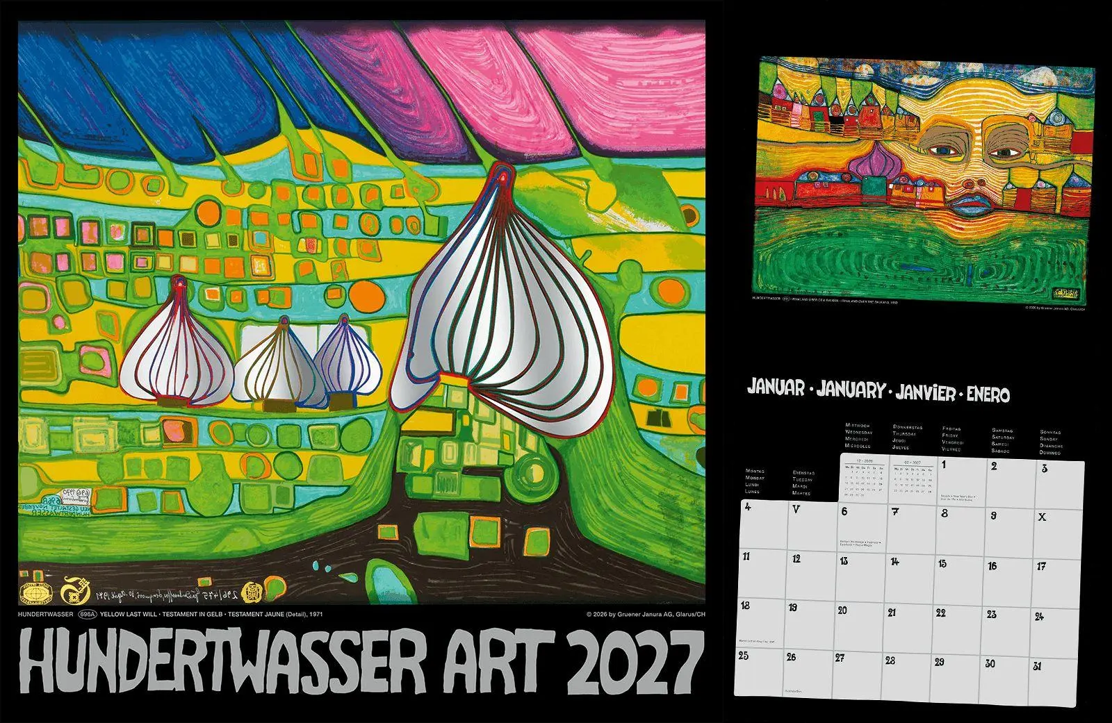 Cover: 9783910430358 | Hundertwasser Broschürenkalender Art 2027 | Wörner Verlag GmbH | 28 S.