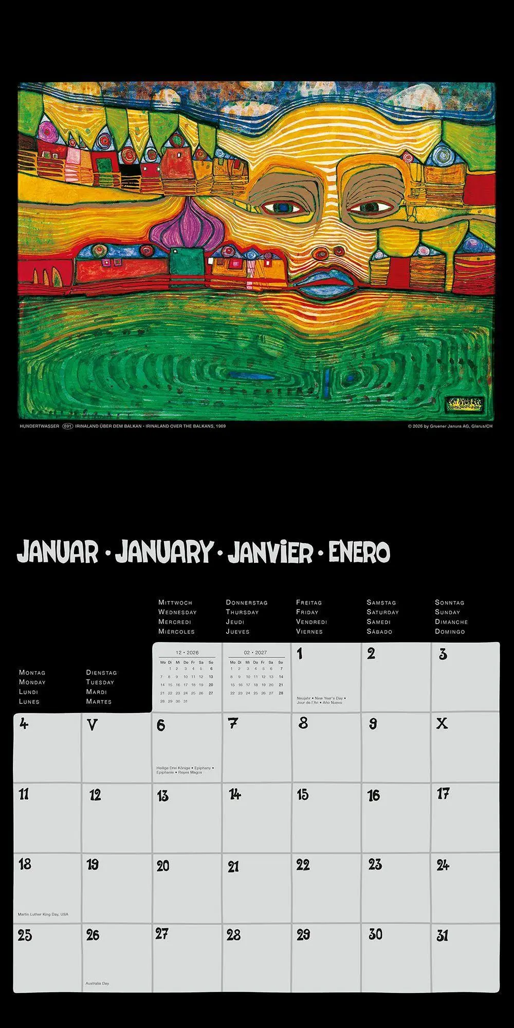 Bild: 9783910430358 | Hundertwasser Broschürenkalender Art 2027 | Wörner Verlag GmbH | 28 S.