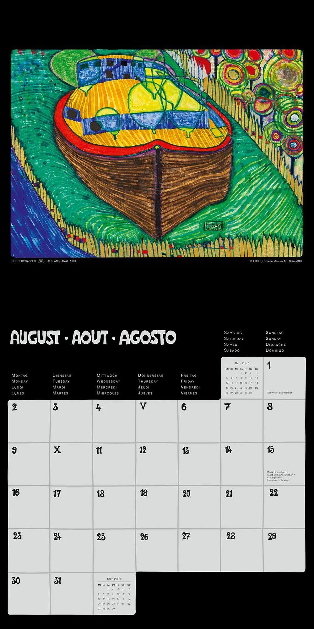 Bild: 9783910430358 | Hundertwasser Broschürenkalender Art 2027 | Wörner Verlag GmbH | 28 S.