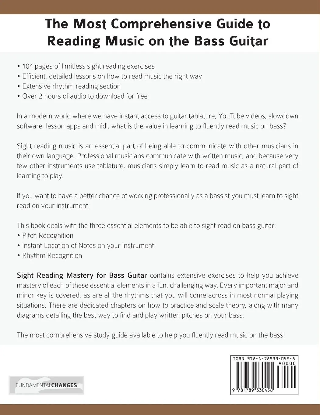 Rückseite: 9781789330458 | Sight Reading Mastery for Bass Guitar | Joseph Alexander | Taschenbuch