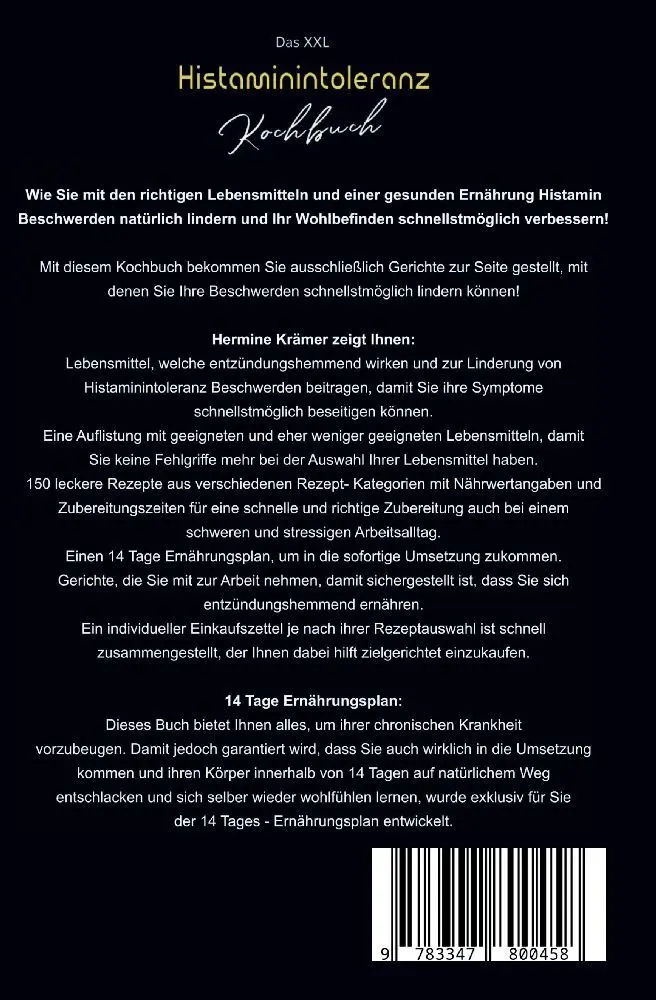 Bild: 9783347800458 | Das XXL Histaminintoleranz Kochbuch! Inklusive 14 Tage...