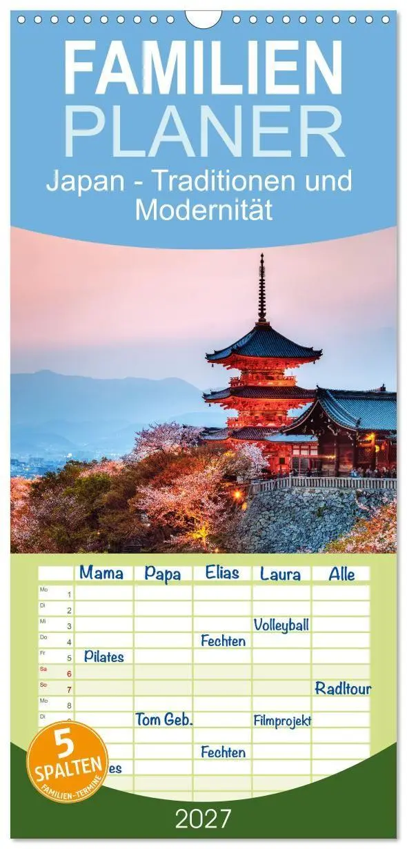 Cover: 9783594310458 | Familienplaner 2027 - Japan - Traditionen und Modernität mit 5...