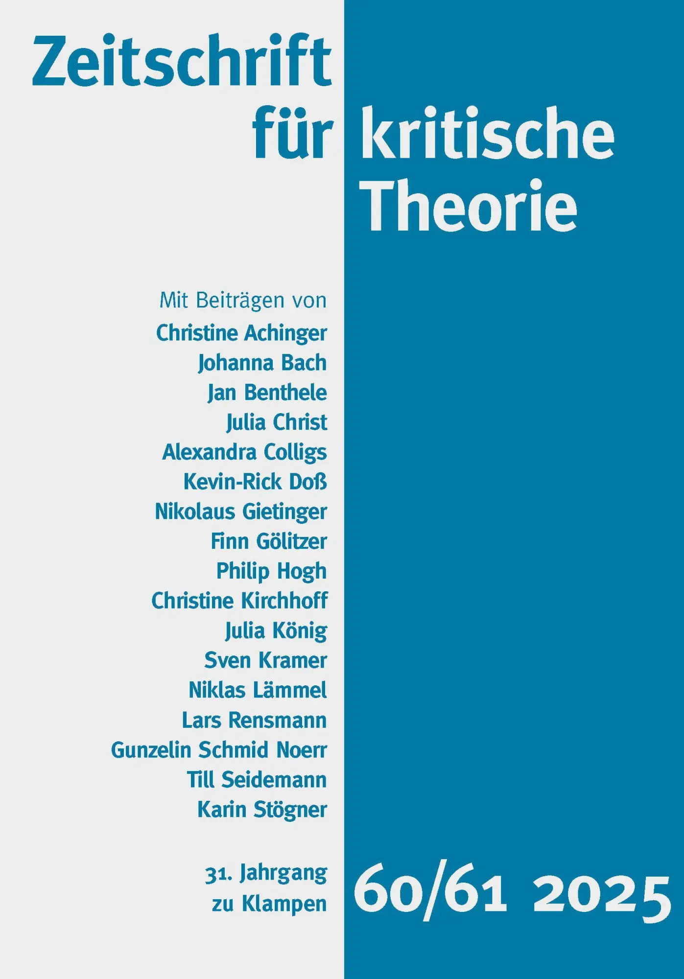 Cover: 9783987370458 | Zeitschrift für kritische Theorie / Zeitschrift fu¿r kritische...