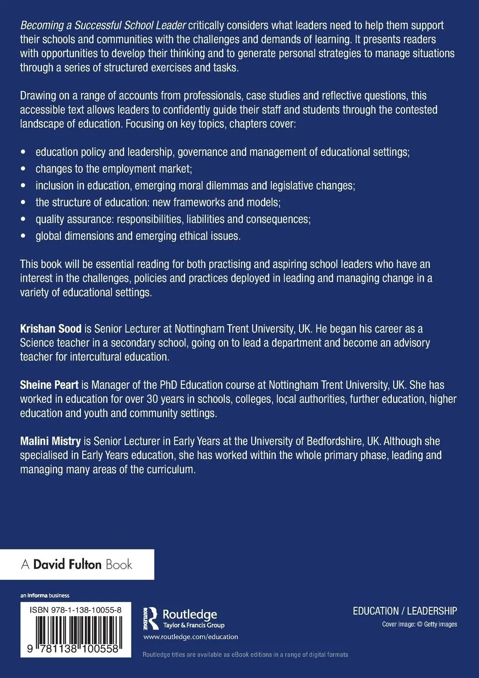 Rückseite: 9781138100558 | Becoming a Successful School Leader | Developing New Insights | Buch
