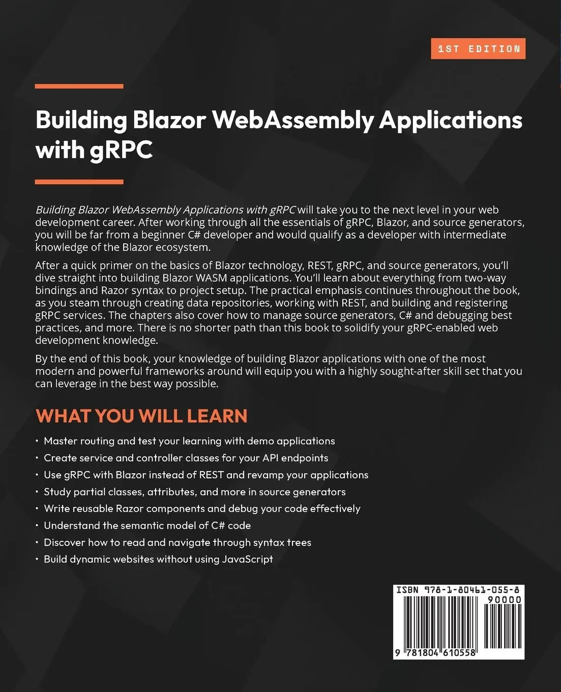 Rückseite: 9781804610558 | Building Blazor WebAssembly Applications with gRPC | Václav Pekárek