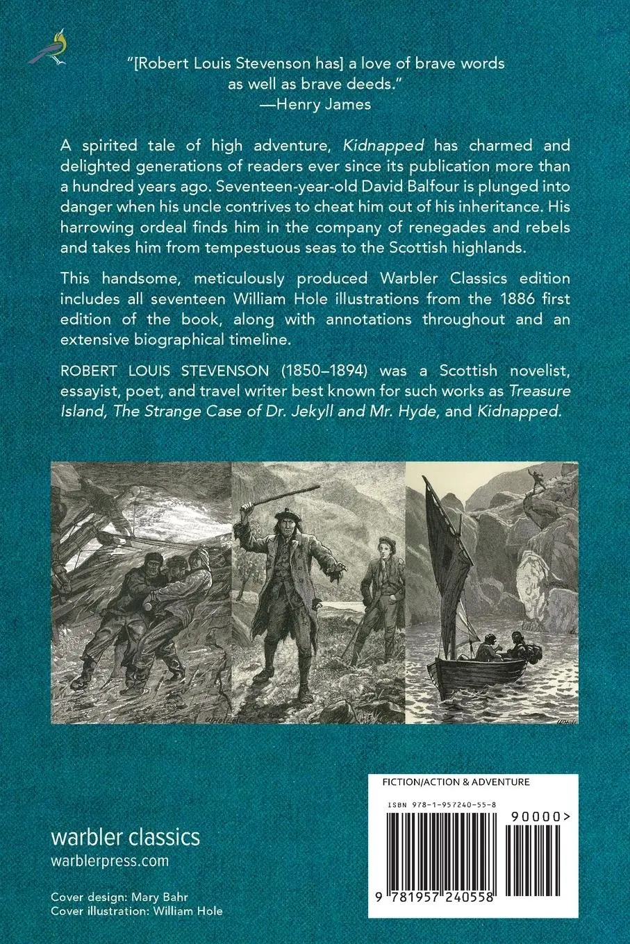 Rückseite: 9781957240558 | Kidnapped (Warbler Classics Illustrated Annotated Edition) | Stevenson