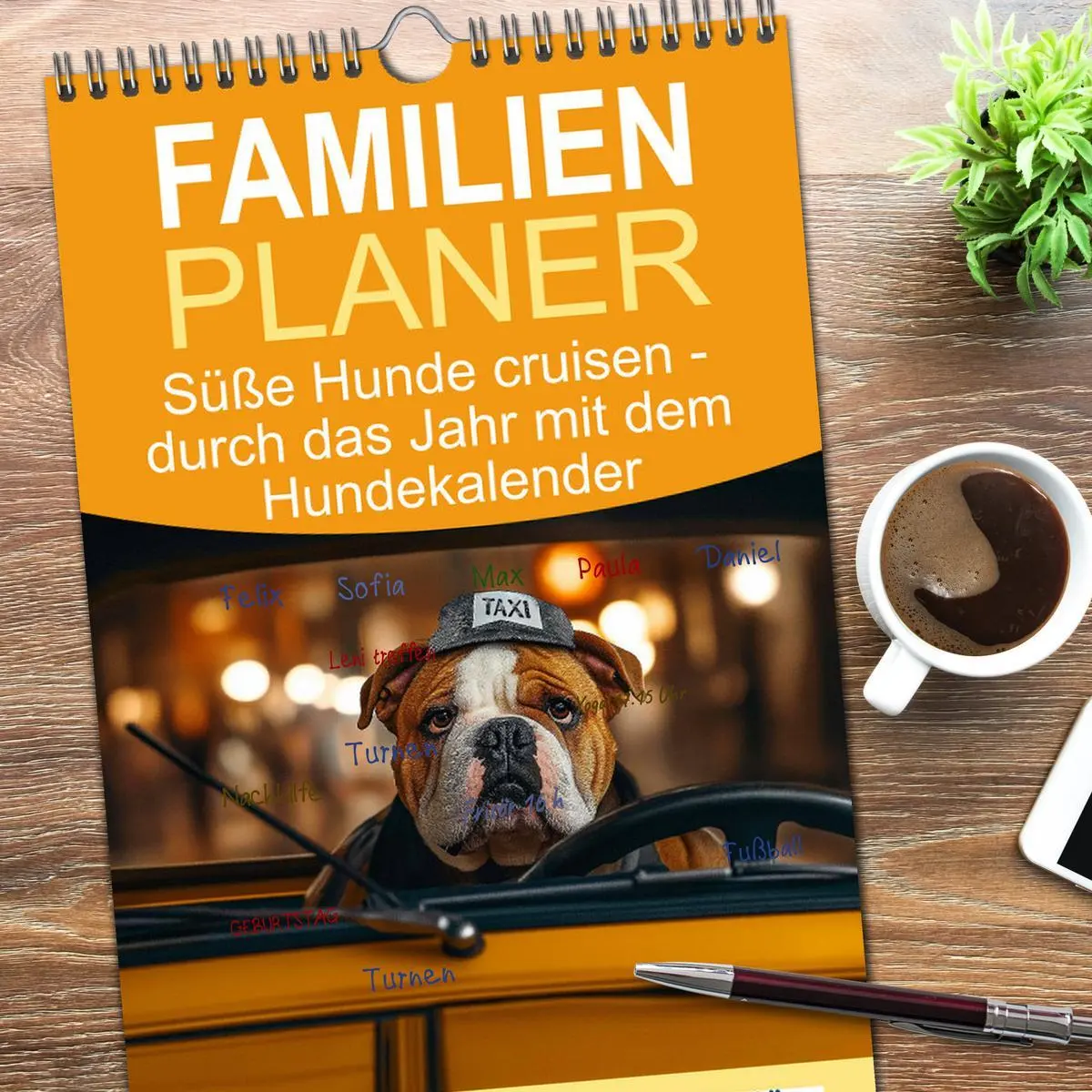 Bild: 9783516490558 | Familienplaner 2026 - Süße Hunde cruisen - durch das Jahr mit dem...